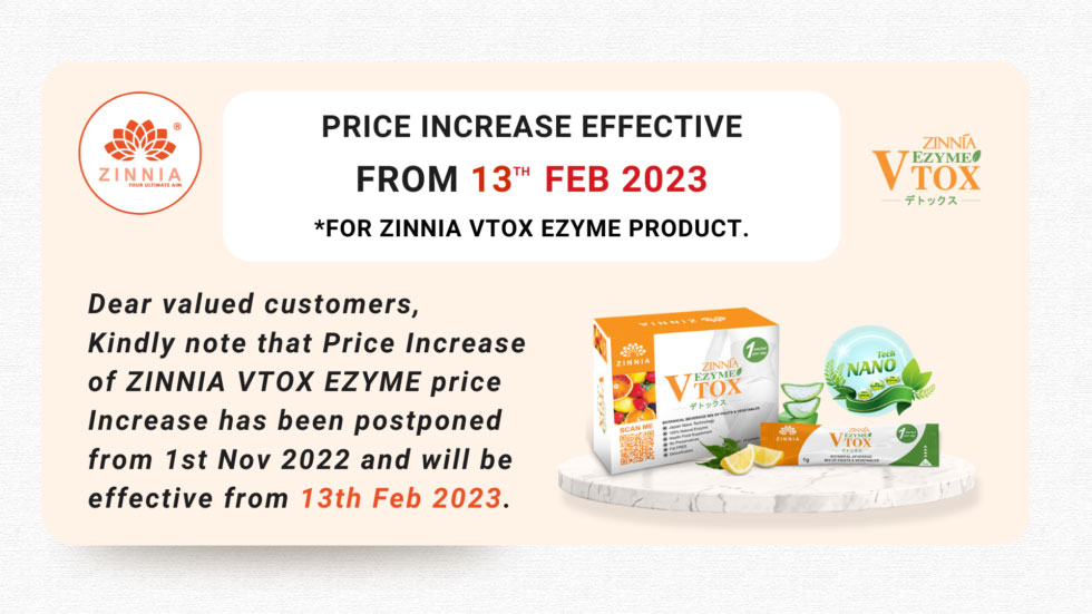 Price Adjustment: ZINNIA VTOX EZYME