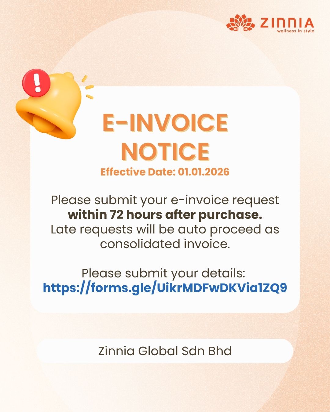 E-invoice Notice (Pop-Up News)